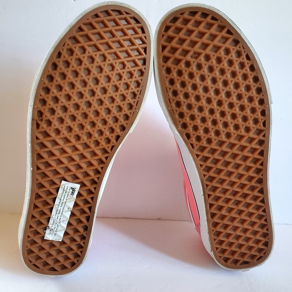 Vans Women's Pink and White Sneakers Size 10.5 - Picture 7 of 9